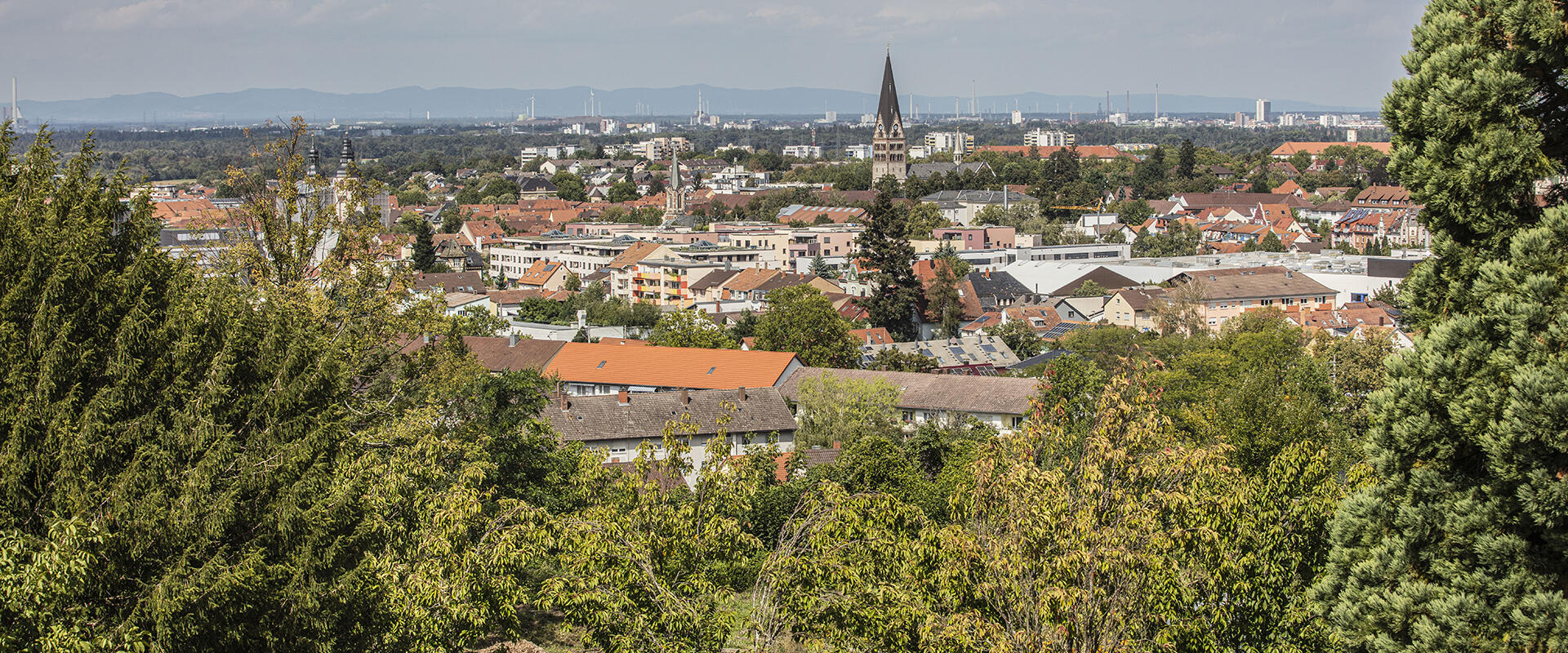 Blick über Ettlingen bis Karlsruhe